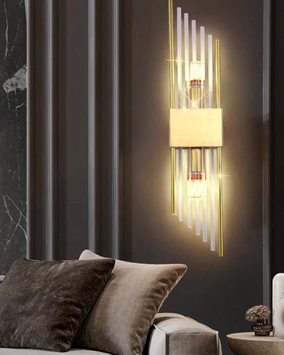 Crystal Parallelogram Wall Sconce - Gold